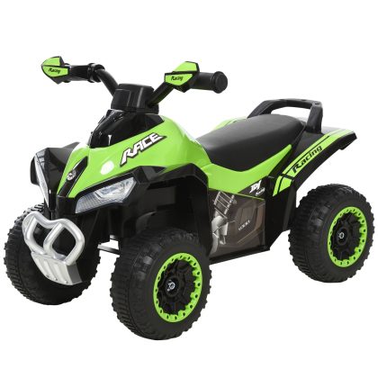HOMCOM kinderauto, trapauto met voeten, interactief speeltje met muziek, veilig kunststof en staal, 67,5 x 38 x 44 cm, groen | Aosom.nl