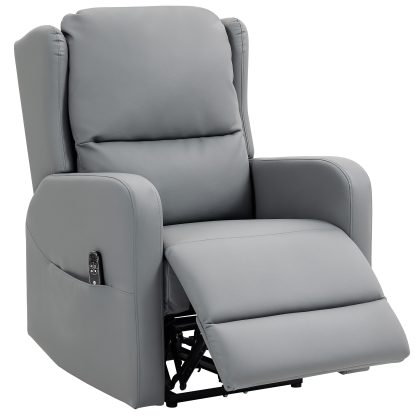 HOMCOM Massagestoel 3D-Kneedmassage Elektrisch Verstelbaar Voetsteun Kunstleer Rugleuning Shiatsu Timer Grijs Relaxstoel | Aosom.nl