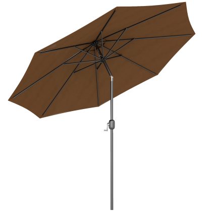 Outsunny parasol, knikscherm voor optimale schaduw, weerbestendig, met stalen handslinger, Ø 3 m, perfect voor tuin en strand | Aosom.nl