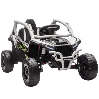 AIYAPLAY 12V Elektrische Terreinauto Kinderen Afstandsbediening LED Muziek 3-8 Jaar Grijs Offroad Max 30 kg Realistisch Geluid | Aosom.nl