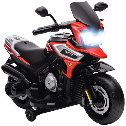 AIYAPLAY Elektrische motor voor kinderen van 18-36 maanden, zitvoertuig, stabilisatoren, lichten, muziek, kunststof, staal, rood