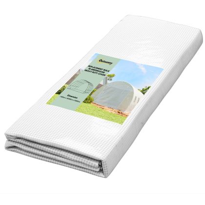 Outsunny Reservekasafdekking, weerbestendig, 400 cm x 300 cm x 200 cm, Transparant, Wit