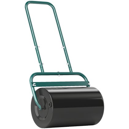 Outsunny Handbediende graswals, praktische graswals, grasrol, tuinwals, flexibel, staal, 58L x 32,5B x 113H cm, Donkergroen