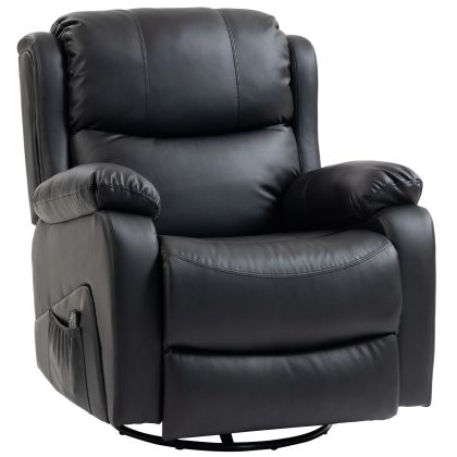 HOMCOM Massagestoel, warmte- & ligfunctie, kunstleer, tot 150kg, 97x92x104cm, zwart