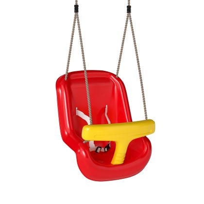 AIYAPLAY babyschommel verstelbaar meegroeierend babyzitje met rugleuning, veiligheidsbeugel, voor kinderen van 9-36 maanden, Rood