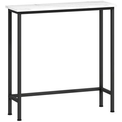 HOMCOM Consoletafel Haltafel met verstelbare voetjes, anti-kantelbanden 75 x 24 x 76 cm voor kleine ruimte Zwart