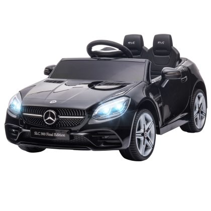 AIYAPLAY elektrische kinderauto, met veiligheidsgordel, 3-5 kmu, met afstandsbediening voor kinderen 3-6 jaar, 107 x 62,5 x 44 cm, Zwart | Aosom.nl