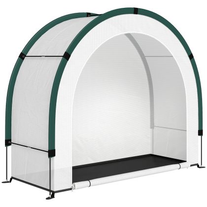 Outsunny Kas met gewelfde bovenkant, inklapbare foliekas 200 x 80 x 164 cm Groen
