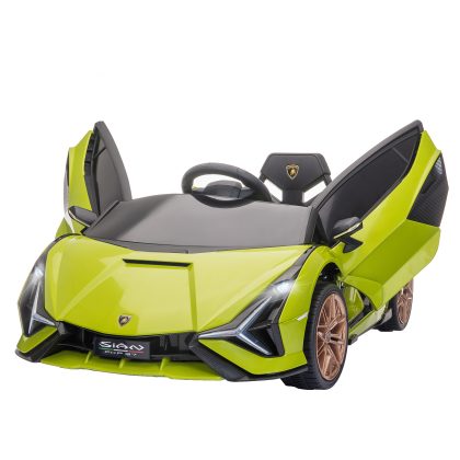 HOMCOM Kinder Elektrische Auto, Lamborghini, 3-5 km/u, afstandsbediening, veilig en leuk, voor 3-5 jaar, groen | Aosom.nl