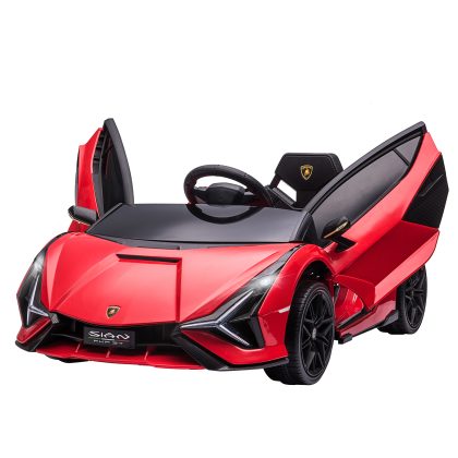 HOMCOM elektrische kinderauto, 2 rijmodi Lamborghini, SIAN SUV auto, met afstandsbediening extra brede banden muziek | Aosom.nl