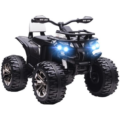 HOMCOM Elektrisch kinderquad, 3-8 km/u, 45 min. gebruiksduur, LED-koplamp, muziekspeler met USB, voor kinderen 3 tot 5 jaar