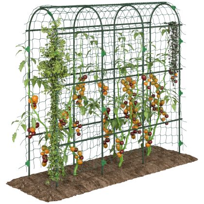 Outsunny grote klimboog, stevig metaal, eenvoudig te monteren, inclusief vogelbescherming, 43 x 182 x 183 cm, ideaal voor kinderen | Aosom.nl