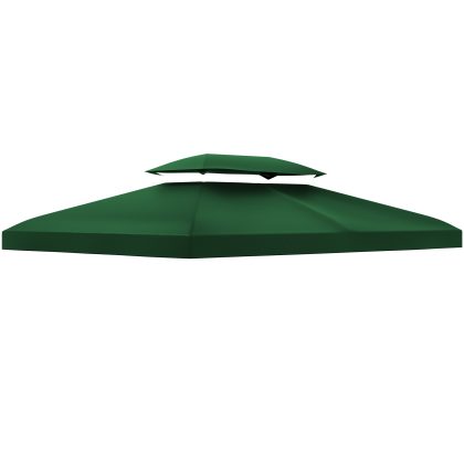 Outsunny paviljoen dak 4x3, weerbestendig dubbellaags dak, met 8 afvoergaten, PA 180g / m² coating, Snelle montage, 400x300cm, groen | Aosom.nl