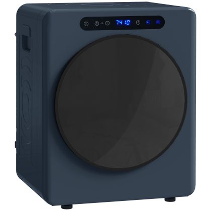 HOMCOM 5kg Afvoerdroger, 1000W Compacte Vrijstaande Frontlader-Wasdroger met Roestvrijstalen Trommel, Timer, Blauw
