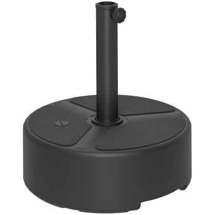 Outsunny Parasolvoet van HDPE vulbaar 18kg/20kg met zand water, rond zwart