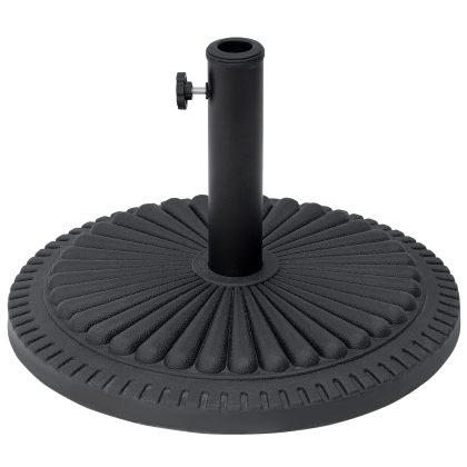Outsunny parasolstandaard, 15 kg, stevige cementvoet voor ronde parasolstokken 35-48 mm, ideaal voor tuin en balkon, Ø49 cm, zwart | Aosom.nl