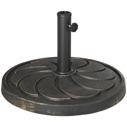 Outsunny parasolvoet, stevig en weerbestendig, voor stabiele parasolhouder, Ø53 x 33H cm, eenvoudig te verplaatsen, zwart | Aosom.nl
