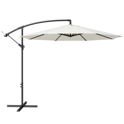 Outsunny parasol, weerbestendig, met stevige kruk, 3 x 3 m, UV-bescherming, eenvoudig te installeren, staal, polyester | Aosom.nl