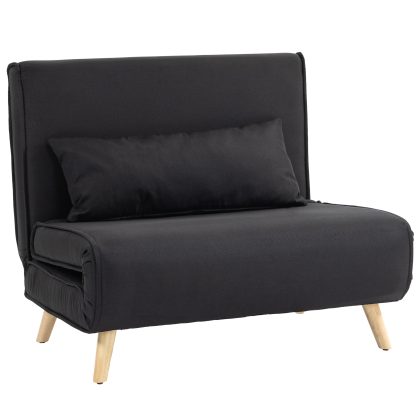 HOMCOM Relaxstoel Met Bedfunctie 350 kg Zwart 94x78x80 cm 6 Standen Verstelbaar Modern Design Van Stoel Naar Bed | Aosom.nl