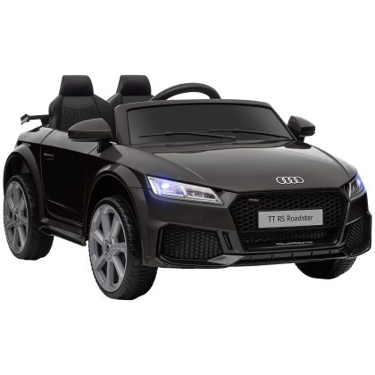 HOMCOM Elektrische kinderauto, Audi TT RS Roadster, 3 km/u, afstandsbediening, LED, USB, zwart