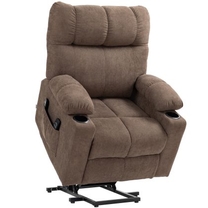 HOMCOM Relaxfauteuil met Opstahulp, Elektrisch, 90x75x100cm, Bruin