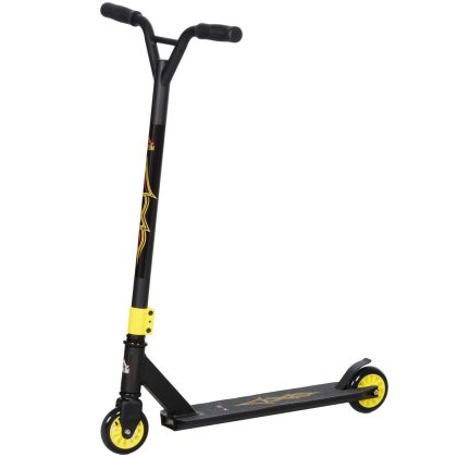 HOMCOM Pro stuntscooter, step voor freestyle tricks, aluminium, metaal, kunstleer, voor kinderen en volwassenen, goud