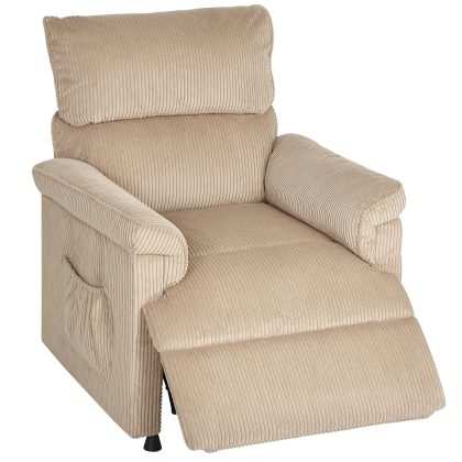 HOMCOM Massagestoel - vibratie & warmte, stille motor, geheugenfunctie, cordstof, bruin
