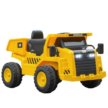 AIYAPLAY elektrische kindergraafmachine, 3-5 km/u, met afstandsbediening, veilig en duurzaam, voor 3-6 jaar, geel | Aosom.nl