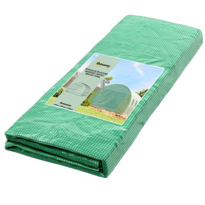 Outsunny Vervangingsdoek voor kas, weerbestendig, 400 cm x 300 cm x 200 cm, Transparant, Groen