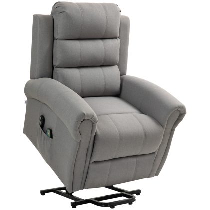 HOMCOM Relaxfauteuil met Opstahulp 8 Massagepunten Verwarmbare Rugleuning Comfortabel Design 78 x 82 x 99 cm | Aosom.nl