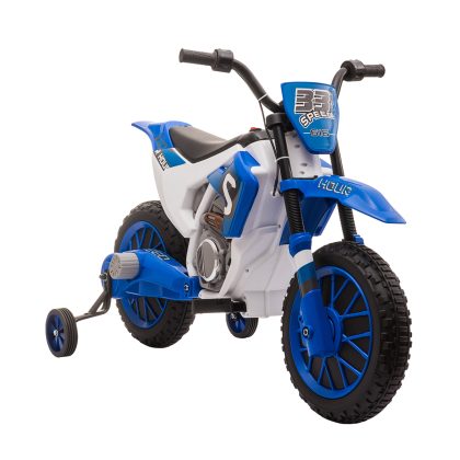 HOMCOM kindermotorfiets elektrische motor 45 minuten rijtijd blauw voor 3+ jaar 30 kg draagvermogen | Aosom.nl