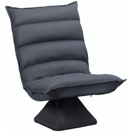HOMCOM Draaibare Fauteuil Donkergrijs Verstelbare Rugleuning 360° Zwenkbaar 120 kg Draagvermogen Ademende Hoes 62x62x95 cm 5 Standen | Aosom.nl
