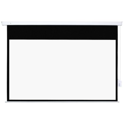 HOMCOM Beamerdoek 247 x 168 cm 254 cm 16:9 HD 4K Projectiedoek Elektrisch met Afstandsbediening, Wit