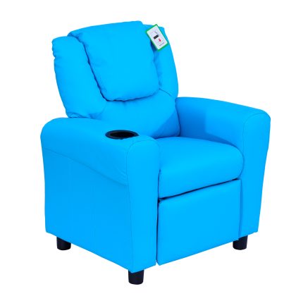 HOMCOM kinderfauteuil, comfortabele mini-fauteuil voor 3-6 jaar, duurzaam en gemakkelijk schoon te maken, blauw | Aosom.nl