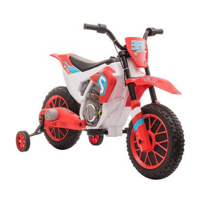 HOMCOM Kindermotorfiets Elektrisch 45 Min Rijtijd Trainingswielen 3 8 km u 3 Jaar Rood Wit 1065x515x68 cm Buitenspelen | Aosom.nl