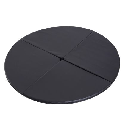 HOMCOM Paaldansmat, 5 cm dikke ronde kunststofmat voor paaldansoefeningen, gymnastiek, yoga, zwart