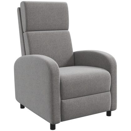 HOMCOM relaxstoel, comfortabele TV-stoel, uitklapbare voetensteun, kantelbaar tot 160°, luxe bekleding, 64 x 86 x 102 cm, grijs | Aosom.nl