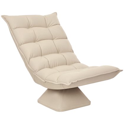 HOMCOM Relaxstoel, draaibaar, comfortabel voor lezen, linnenlook, stevig en stijlvol, 62 x 70 x 95 cm, beige | Aosom.nl