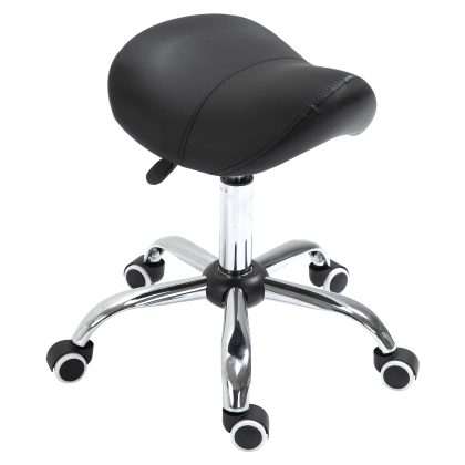HOMCOM zadelkruk, ergonomisch, 360° draaistoel, in hoogte verstelbaar, tot 136 kg, gemakkelijk schoon te maken, 52 x 53 x 49-61 cm, zwart | Aosom.nl