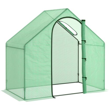Outsunny broeikas, stalen frame en PE-hoes, UV-bestendig, eenvoudig te monteren, Met observatieramen bovenaan, 180 x 100 x 168 cm, groen | Aosom.nl