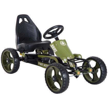HOMCOM skelter met handrem, trapauto voor kinderen, veilig en duurzaam, vanaf 3 jaar, 90 x 50 x 50 cm, groen | Aosom.nl