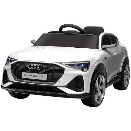 HOMCOM elektrische kinderauto 2 rijmodi, muziekfunctie, 3-5 jaar, tot 25 kg, met afstandsbediening, 108 x 62 x 40 cm, wit | Aosom.nl