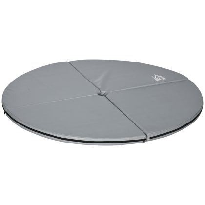 HOMCOM Pole Dance valmat Ø150 cm, 5 cm dik - opvouwbaar en waterbestendig, lichtgrijs