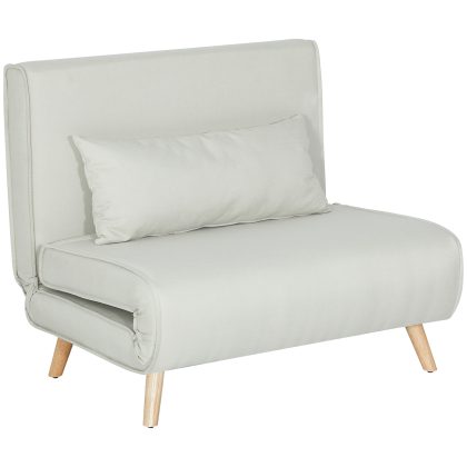 HOMCOM Slaapstoel, 3 posities verstelbare rugleuning, voor 1 persoon, tot 350 kg, multifunctioneel, modern design, 94 x 78 x 80 cm, roomwit | Aosom.nl