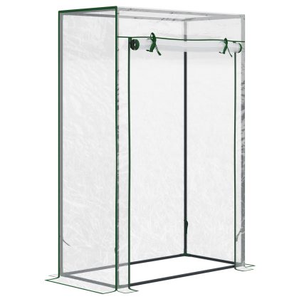 Outsunny tomatenkas, Massief verzinkt stalen frame met deur, UV-bestendig PE, eenvoudig op te rollen, 100 x 50 x 149 cm, transparant | Aosom.nl