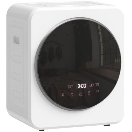 HOMCOM Luchtafvoerdroger, 4 kg voorlader-wasdroger met roestvrijstalen trommel, 800W compact vrijstaand, wit