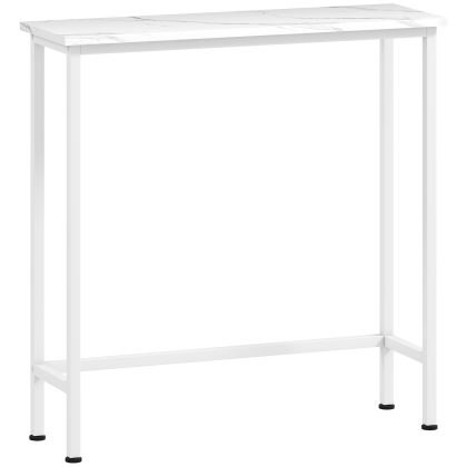 HOMCOM Console Tafel met verstelbare voetpads, kantelbeveiliging 75 x 24 x 76 cm voor Kleine Ruimte Wit