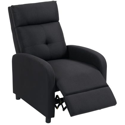 HOMCOM Relaxfauteuil met ligfunctie, uittrekbaar voetgedeelte, pocketveersysteem, tot 150 kg, zwart