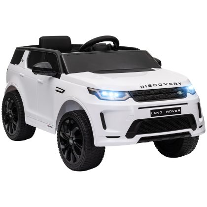 AIYAPLAY Kinder Elektrische Auto 12V Land Rover Discovery Sport Afstandsbediening LED-Verlichting Muziek Toeter Geschikt 3-6 Jaar Wit | Aosom.nl