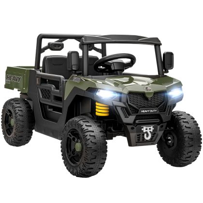 AIYAPLAY elektrisch voertuig, 2 motoren, kofferbak, UTV-design, muziekfunctie, groen